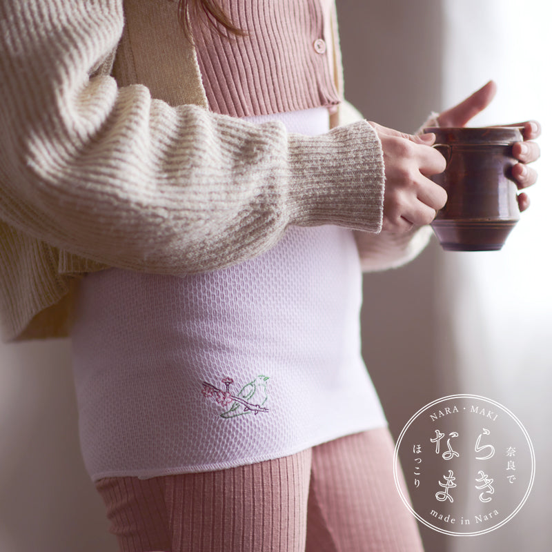 NARAMAKI Super thin haramaki - Japanese nightingale and Cherry Blossoms-【Spring only】